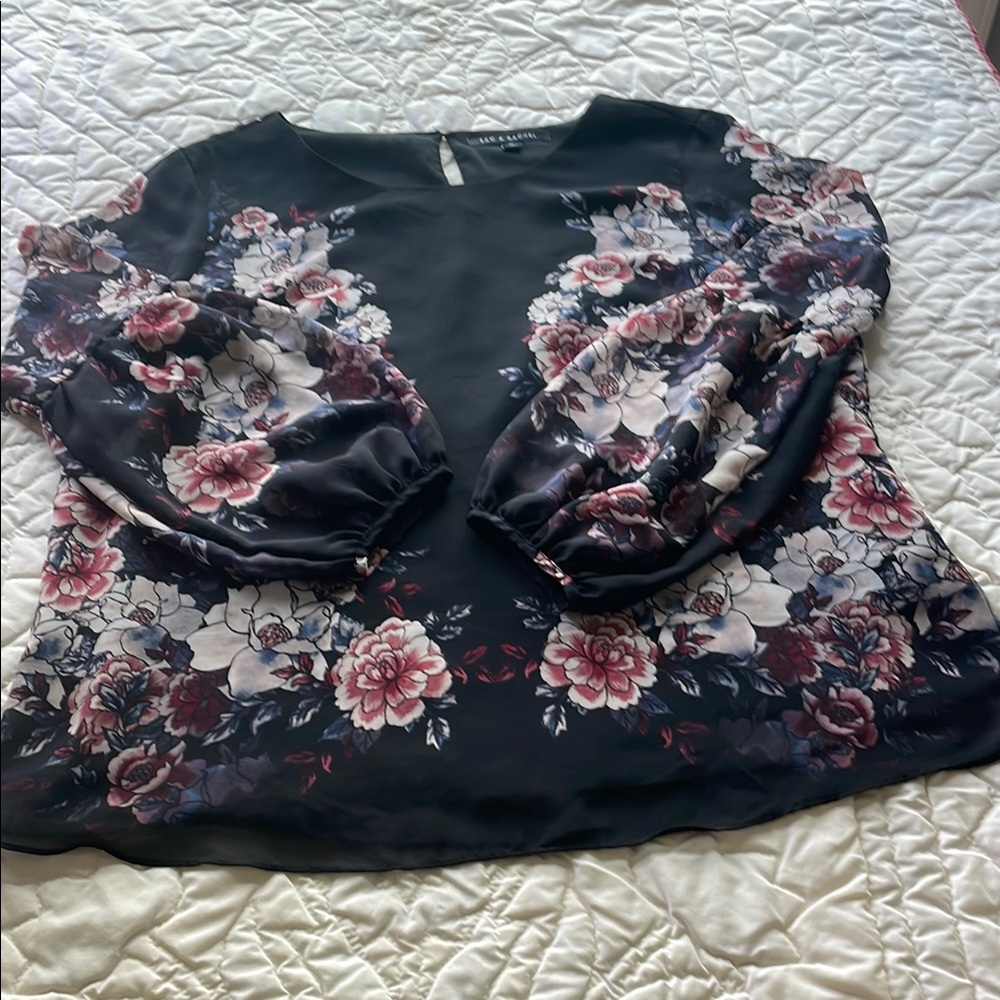 Zach & Rachel Black and Pink Boxy Blouse